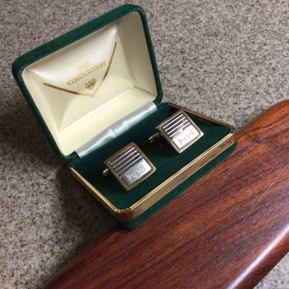 Vintage Classic Gold & Silver two tone Men’s Square Cufflinks